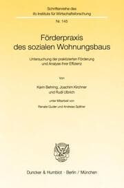Cover von Förderpraxis des sozialen Wohnungsbaus.
