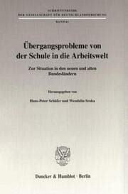 Cover von Übergangsprobleme von der Schule in die Arbeitswelt.