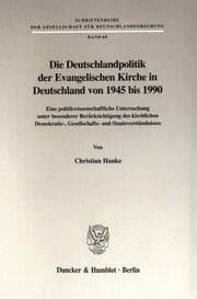 Cover von Die Deutschlandpolitik der Evangelischen Kirche in Deutschland von 1945 bis 1990.