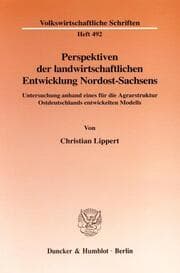 Cover von Perspektiven der landwirtschaftlichen Entwicklung Nordost-Sachsens.
