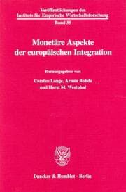 Cover von Monetäre Aspekte der europäischen Integration.