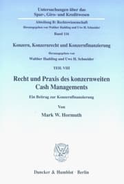Cover von Recht und Praxis des konzernweiten Cash Managements.