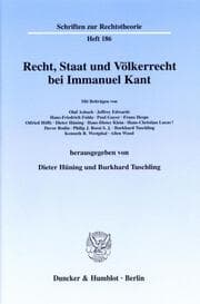 Cover von Recht, Staat und Völkerrecht bei Immanuel Kant.
