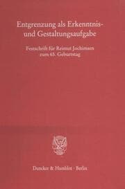 Cover von Entgrenzung als Erkenntnis- und Gestaltungsaufgabe.