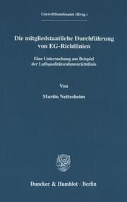 Cover von Die mitgliedstaatliche Durchführung von EG-Richtlinien