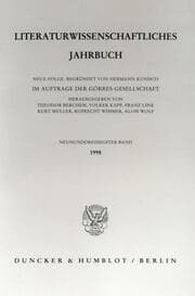 Cover von Literaturwissenschaftliches Jahrbuch