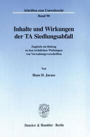 Cover von Inhalte und Wirkungen der TA Siedlungsabfall.