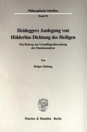 Cover von Heideggers Auslegung von Hölderlins Dichtung des Heiligen