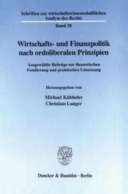 Cover von Wirtschafts- und Finanzpolitik nach ordoliberalen Prinzipien.