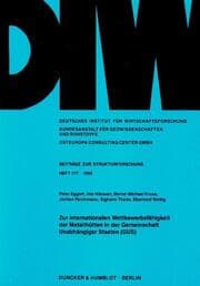 Cover von Zur internationalen Wettbewerbsfähigkeit der Metallhütten in der Gemeinschaft Unabhängiger Staaten (GUS).