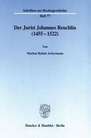Cover von Der Jurist Johannes Reuchlin (1455-1522).