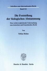 Cover von Die Feststellung der biologischen Abstammung