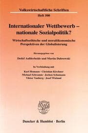 Cover von Internationaler Wettbewerb - nationale Sozialpolitik?