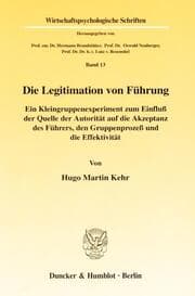 Cover von Die Legitimation von Führung.