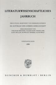 Cover von Literaturwissenschaftliches Jahrbuch