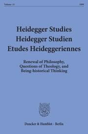 Cover von Heidegger Studies - Heidegger Studien - Etudes Heideggeriennes.