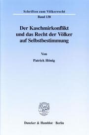 Cover von Der Kaschmirkonflikt und das Recht der Völker auf Selbstbestimmung.