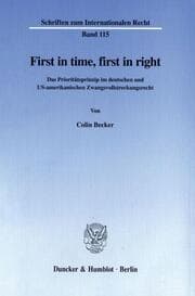 Cover von First in time, first in right.