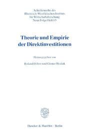 Cover von Theorie und Empirie der Direktinvestitionen.