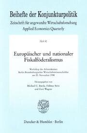 Cover von Europäischer und nationaler Fiskalföderalismus.