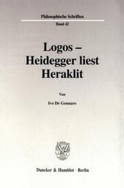 Cover von Logos - Heidegger liest Heraklit.