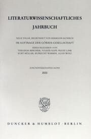 Cover von Literaturwissenschaftliches Jahrbuch