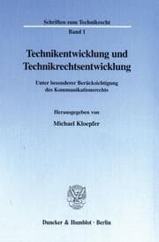 Cover von Technikentwicklung und Technikrechtsentwicklung.