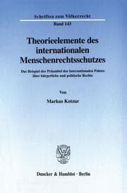 Cover von Theorieelemente des internationalen Menschenrechtsschutzes.