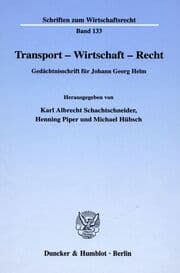 Cover von Transport - Wirtschaft - Recht.