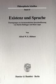 Cover von Existenz und Sprache.