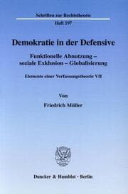 Cover von Demokratie in der Defensive.