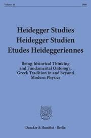 Cover von Heidegger Studies - Heidegger Studien - Etudes Heideggeriennes.