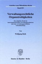 Cover von Verwaltungsrechtliche Organstreitigkeiten.
