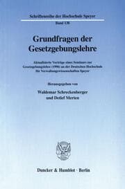 Cover von Grundfragen der Gesetzgebungslehre.