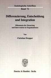 Cover von Differenzierung, Entscheidung und Integration.
