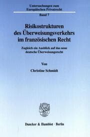 Cover von Risikostrukturen des Überweisungsverkehrs im französischen Recht.
