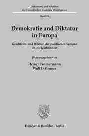 Cover von Demokratie und Diktatur in Europa.