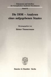 Cover von Die DDR: Analysen eines aufgegebenen Staates