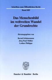 Cover von Das Menschenbild im weltweiten Wandel der Grundrechte