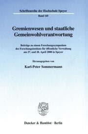 Cover von Gremienwesen und staatliche Gemeinwohlverantwortung.