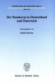Cover von Der Bundesrat in Deutschland und Österreich.