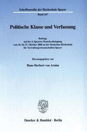 Cover von Politische Klasse und Verfassung.