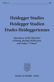 Cover von Heidegger Studies - Heidegger Studien - Etudes Heideggeriennes.