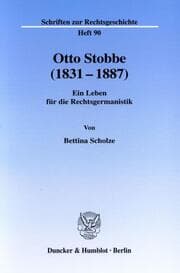Cover von Otto Stobbe (1831-1887).