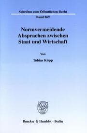 Cover von Normvermeidende Absprachen zwischen Staat und Wirtschaft.