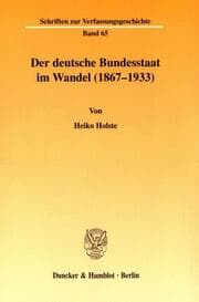 Cover von Der deutsche Bundesstaat im Wandel (1867-1933).