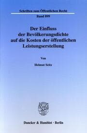 Cover von Der Einfluss der Bevölkerungsdichte auf die Kosten der öffentlichen Leistungserstellung.