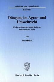 Cover von Düngung im Agrar- und Umweltrecht