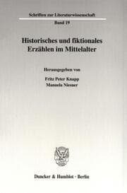 Cover von Historisches und fiktionales Erzählen im Mittelalter.