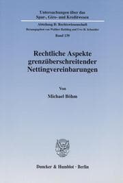 Cover von Rechtliche Aspekte grenzüberschreitender Nettingvereinbarungen.